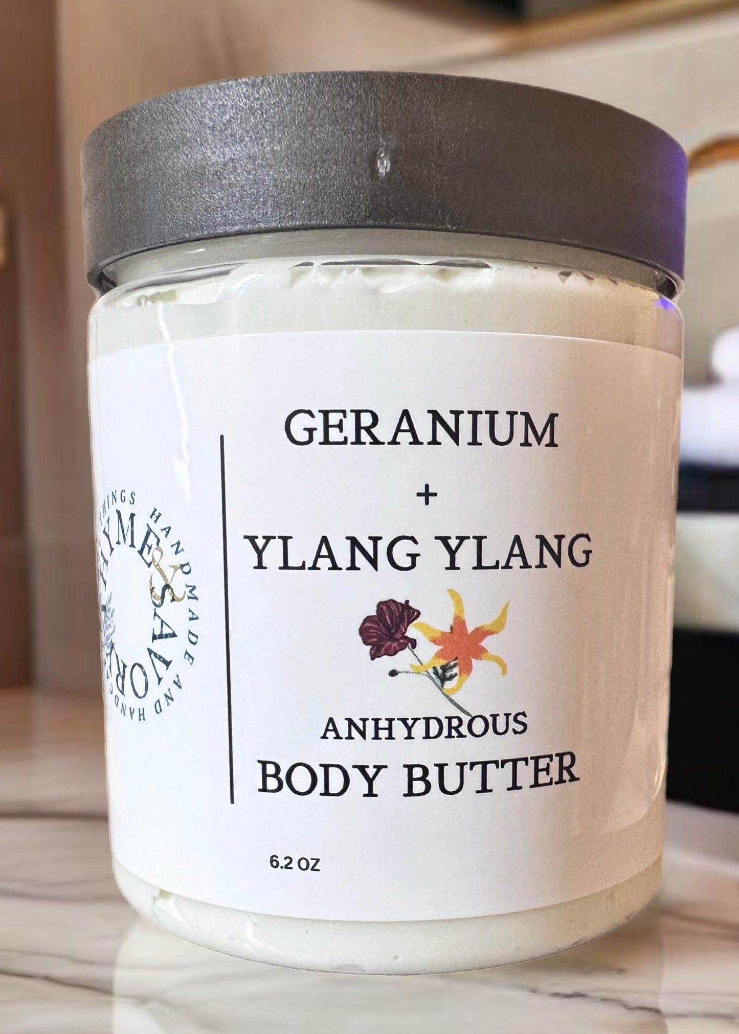 Geranium + Ylang Ylang Body Butter (Anhydrous)