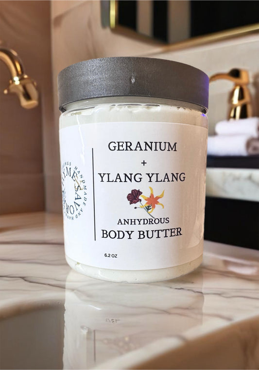 Geranium + Ylang Ylang Body Butter (Anhydrous)