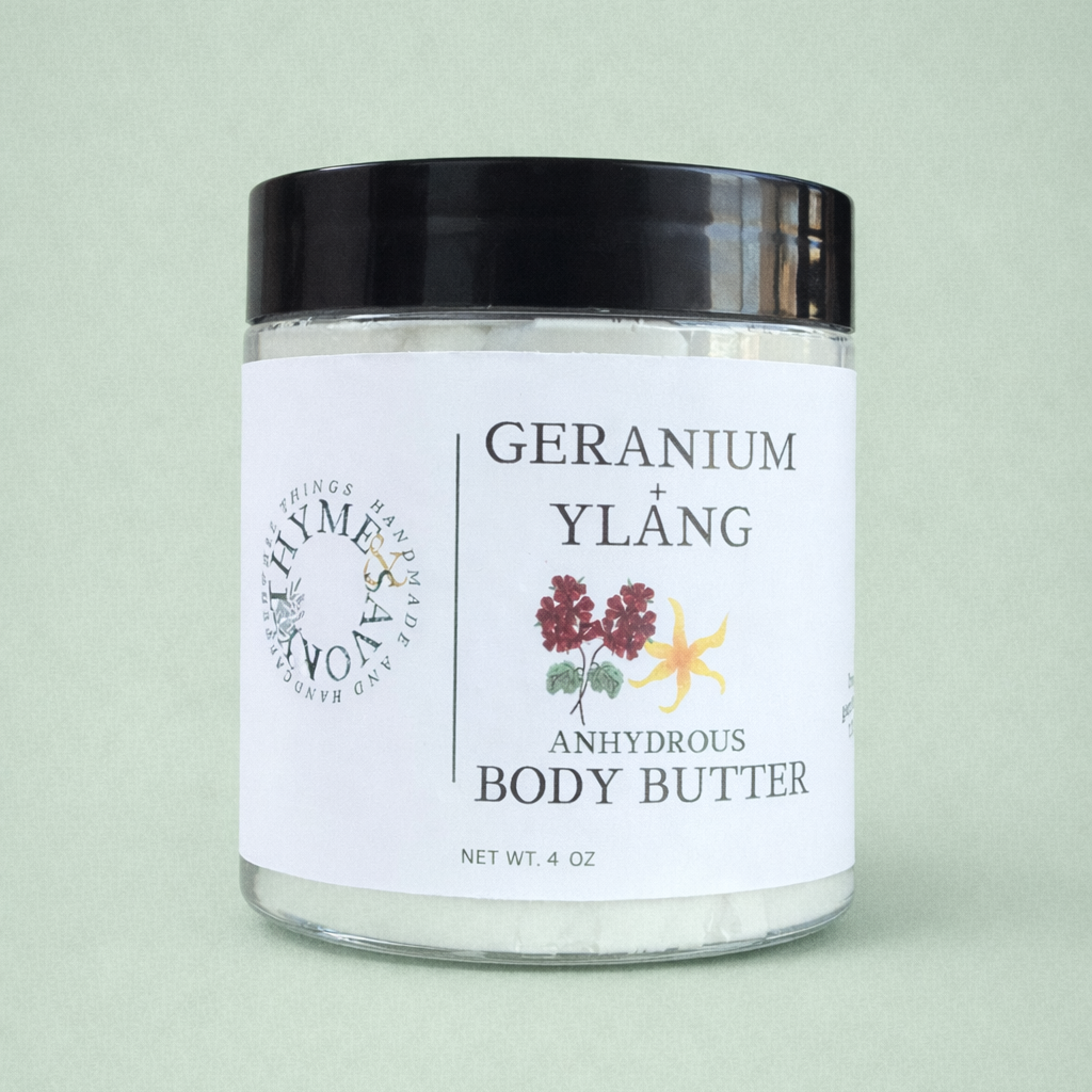 Geranium + Ylang Ylang Body Butter (Anhydrous)